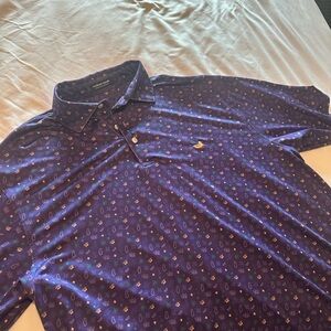 Southern Marsh Patterned Purple Polo Shirt